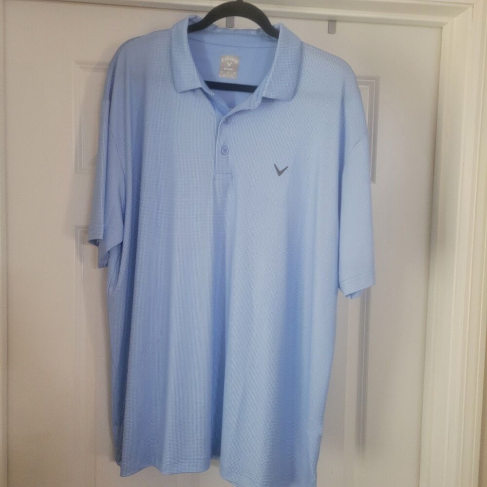 Men's XL Callaway Opti-dri Light Sky Blue Golf Shirt Polo Work Wear